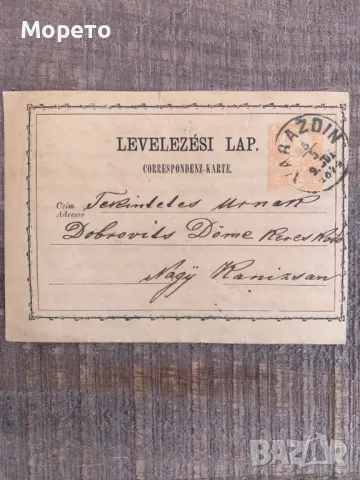 Рядка стара картичка от Унгария-1874 год., снимка 1 - Филателия - 48834137