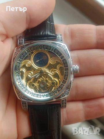 Мъжки автоматичен скелетон часовник, снимка 5 - Мъжки - 53583969