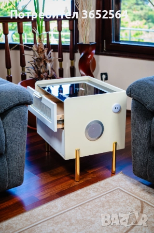 Смарт Шкаф: Модел VISION - безжично зареждане, Bluetooth стерео тонколона 20W, USB-A & USB-C, LED , снимка 4 - Шкафове - 52482490