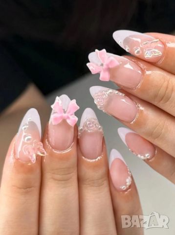 👑 💗Комплект Разкошни Press-on Изкуствени Нокти 24 броя 💋 КОД : nail1152💗 👑 💋 ➡️ 😱Уникалниииии, снимка 1 - Продукти за маникюр - 46499673