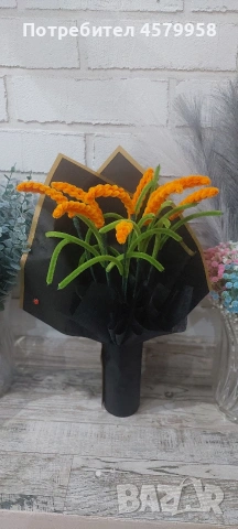 букети от шенил, снимка 4 - Изкуствени цветя - 53649748