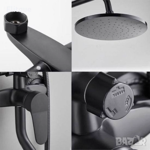Душ комплект, кръгла регулируема по височина душ система за баня, снимка 3 - Други стоки за дома - 52854053