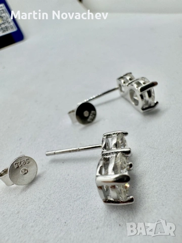 Сребърни обеци с мойсанит (Диамант) 1.5 карата, снимка 10 - Обеци - 53775865