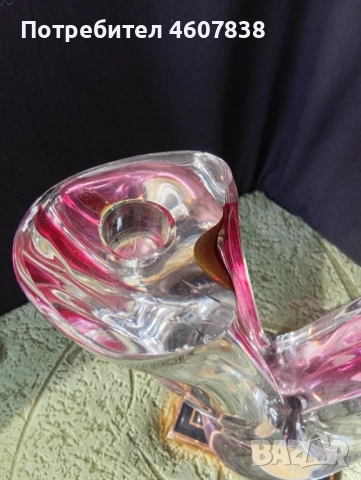 Свещник кристал 18-24 см масивен, снимка 2 - Декорация за дома - 52546313