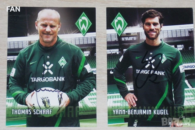 Вердер Бремен ОРИГИНАЛНИ футболни картички с автентични автографи от сезон 2011/12, снимка 2 - Фен артикули - 50487763