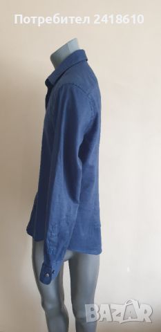 Hugo Boss Slim Fit Stretch Linen Mens Size S ОРИГИНАЛ! НОВО! Мъжка Ленена Риза!, снимка 7 - Ризи - 46102809