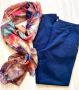 Love Moschino оригинален елегантен панталон и цветен шал, снимка 4