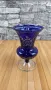 Ваза в кобалтово синьо рязано стъкло, снимка 1