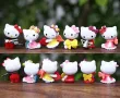 6 бр котки Hello Kitty Коте Кити Пластмасови PVC сет фигурки играчки за торта украса играчка фигурка, снимка 2