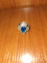 Сребърен пръстен със син камък, снимка 4