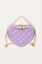 Детска чантичка в лилаво с дръжка от перли, Petite Fleur