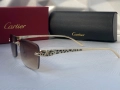 Cartier Мъжки слънчеви очила правоъгълни 3 цвята черни кафяви прозрачни, снимка 12