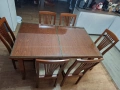 Маса и шест стола масивно дърво, снимка 4