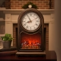 Винтидж настолен часовник с LED камина – уют и стил в едно, снимка 2