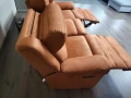 Оранжев диван от плат тройка "Gracie" с електрически релакс механизъм, снимка 12