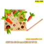 Детска дървена игра - сортер с моркови, въдица и червеи с вградени магнити - КОД 3586, снимка 3