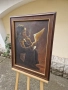 Страхотна антикварна авторска картина масло върху платно , снимка 7