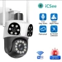 Триобективна 12MP WiFi IP Камера 10Х Zoom Двупосочно аудио Цветно нощно виждане iCSee APP, снимка 1