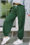 Ежедневни дамски джогинг панталони с талия в мъгливо зелено, снимка 3