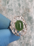 Сребърен пръстен с Нефрит, снимка 1 - Пръстени - 44952449