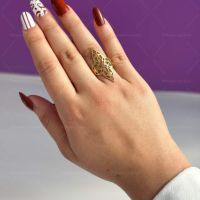 Голям дамски пръстен от неръждаема стомана с интересен дизайн, снимка 6 - Пръстени - 45421906