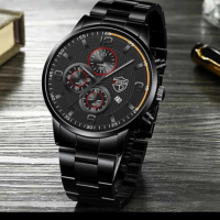 Луксозни модни мъжки часовници кварцов ръчен часовник от неръждаема стомана, снимка 12 - Мъжки - 42569188
