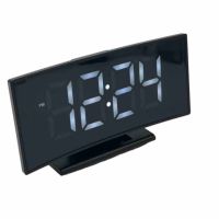 Настолен часовник с бял дисплей,LED,аларма,термометър,извит екран DS-362IL-2, снимка 2 - Смарт часовници - 45540276