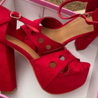 Велурени Дамски Обувки с Ток номер 37, снимка 6 - Дамски обувки на ток - 45022897