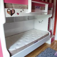 Двуетажно легло с двулицеви матряци и гардероб, снимка 9 - Мебели за детската стая - 45368261