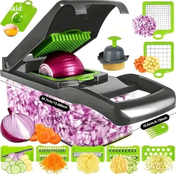 многофункционален уред за плодове и зеленчуци Кухненско ренде VEGETABLE CHOPPER 14 B 1 чопър слайсер, снимка 1