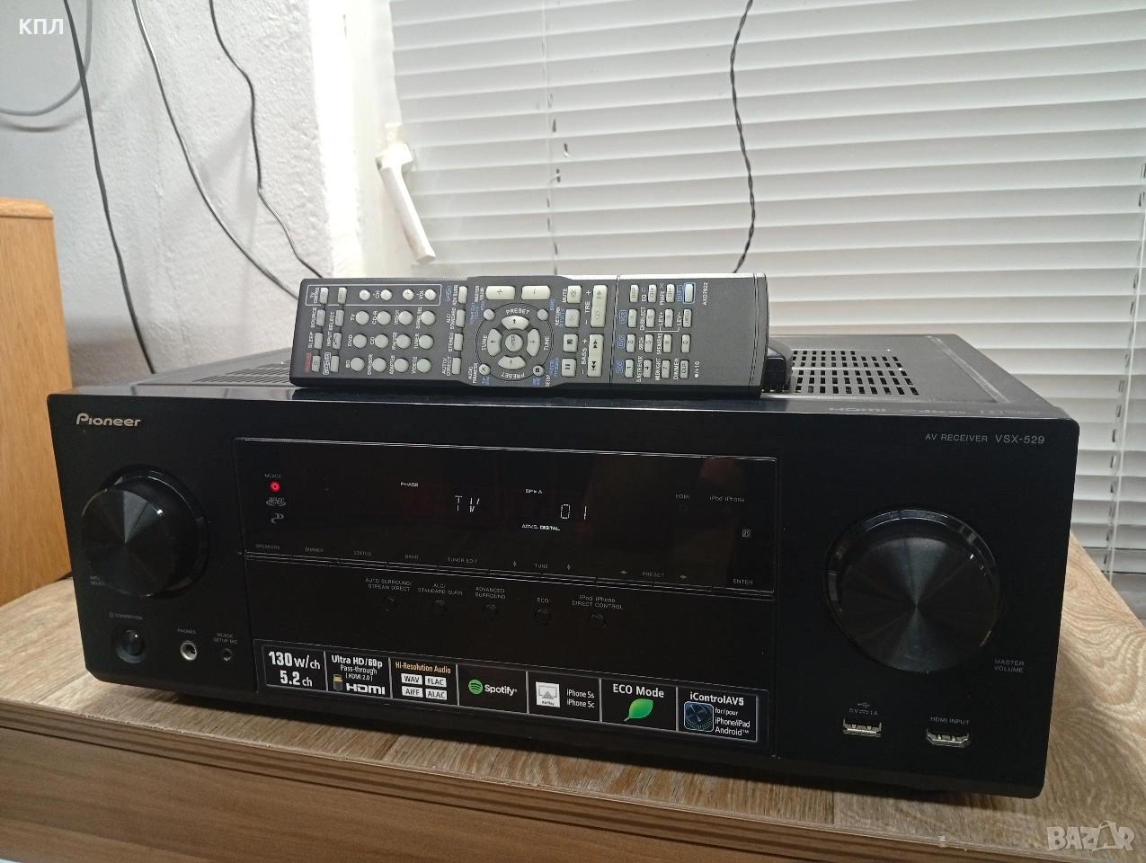 5.2 канален ресийвър Pioneer VSX-529K LAN HDMI , снимка 1