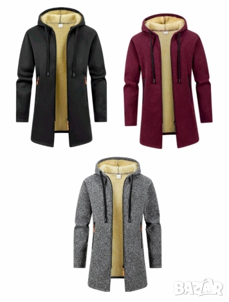 Топли олекотени палта Черно , Червено ,Сиво, снимка 1