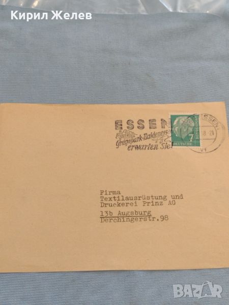 Стар пощенски плик с марки и печати Аугсбург Германия за КОЛЕКЦИЯ ДЕКОРАЦИЯ 45911, снимка 1