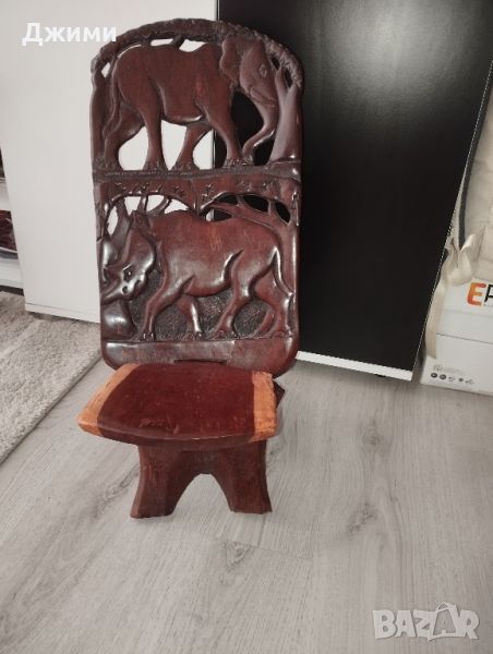 античен африкански стол, снимка 1
