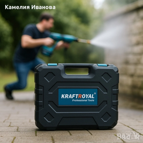 Комплект акумулаторна водоструйка с 2 батерии в куфар, снимка 1