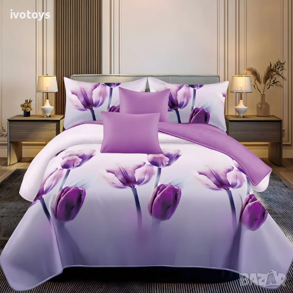 Двулицево спално бельо, 6 части - Модел WS18145, снимка 1