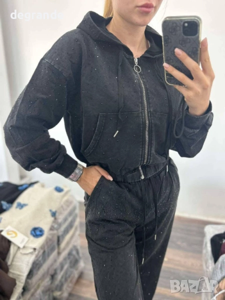 Спортен екип с камъни Парен памук , снимка 1