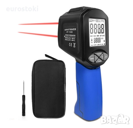Инфрачервен термометър AOPUTTRIVER AP-1580, инфрачервен пирометър, диапазон от -50°С до 1580°С, снимка 1