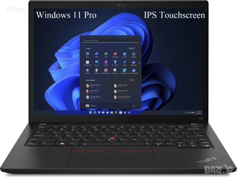 13.3"тъч ThinkPad X13/ i5-1250p /16GB DDR5/256GB SSD/Win11Pro, снимка 1