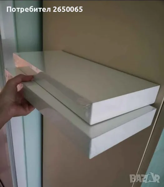 Нови стенни MDF етажерки в черно и бяло! 42/21/4,5 см , снимка 1
