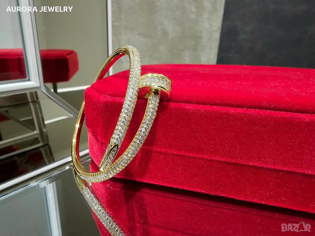 CARTIER Nail Juste un Clou Gold Large Paved Diamonds Гривна Пирон, снимка 1