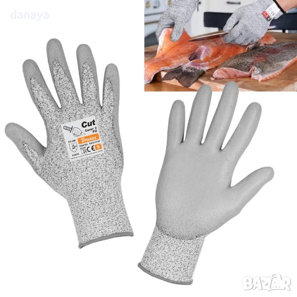 5927 Защитни ръкавици против порязване CUT COVER 3 PU, снимка 1