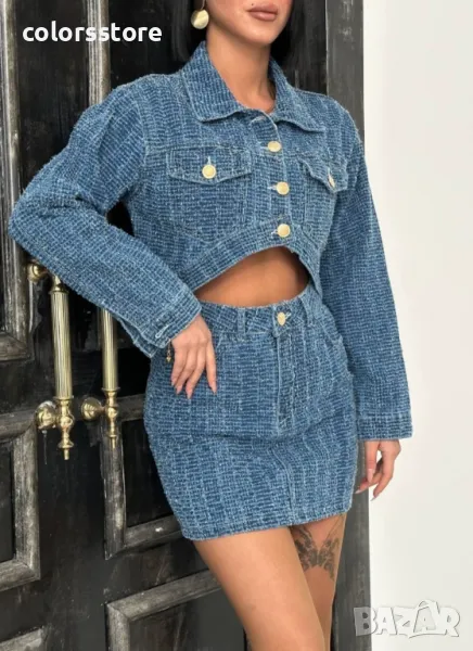 Дамски дънков сет с пола Original, снимка 1