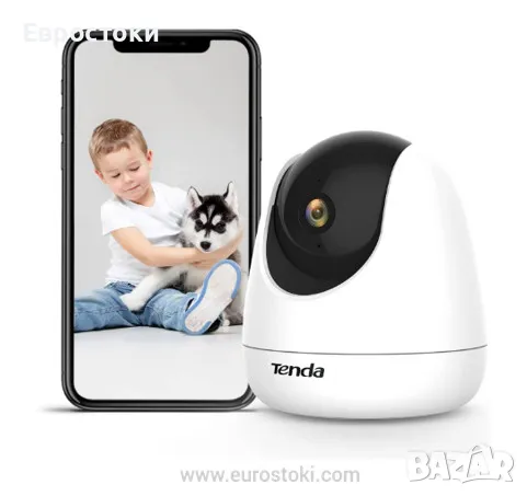 Вътрешна камера за наблюдение Tenda CP3, 360° всестранно виждане, 1080P HD, снимка 1