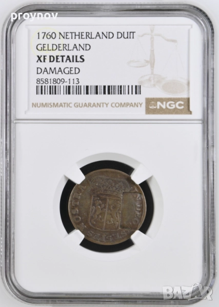 1760 Netherland Duit Gelderland -маркирана, снимка 1