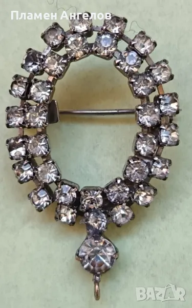 Стара посребрена брошка, снимка 1