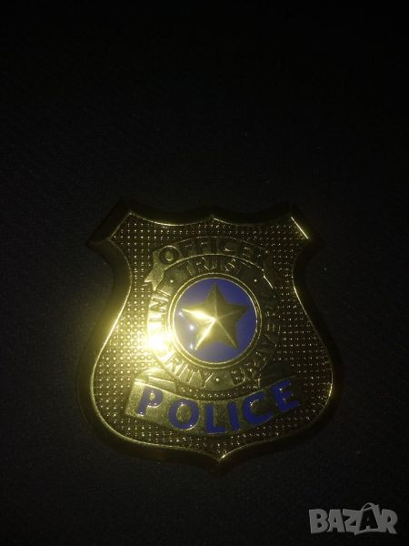 Масивна полицейска значка от  бронз, снимка 1