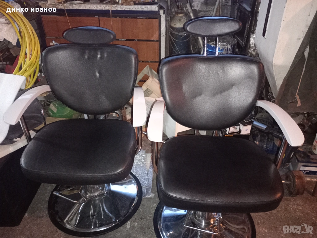 2 броя кожени Бръснарски столове , снимка 1