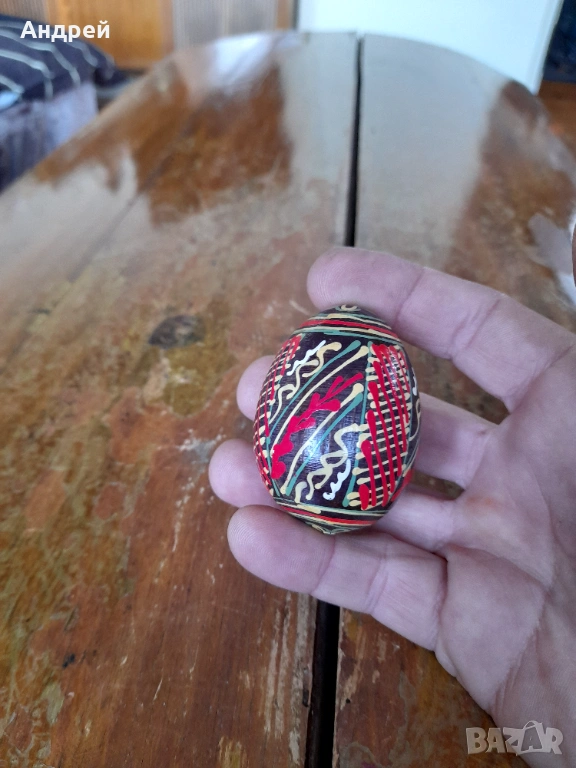 Старо дървено яйце #24, снимка 1