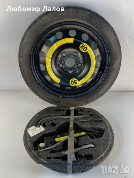 Авариен комплект инструменти резервна гума 5x112 ц.о. 57,1 125/70/16 Hankook 31/2J Et: 25,5, снимка 1